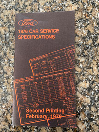 1976 Ford car service specs