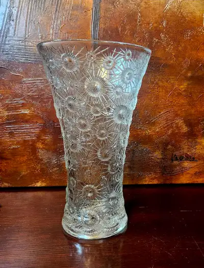 Jiri Repasek - Podebrady Pressed Crystal Decorative Atomic Vase, View more