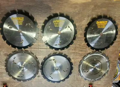NEW Dewalt Saw Blades with 3 Used. There's Still Some Life Left in The Used Ones. Retiring Handyman....