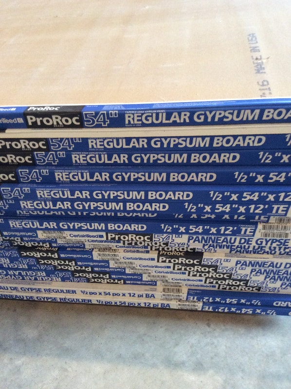 Drywall wall boards, 1/2"x54"x12' 37 sheets Floors & Walls