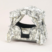 Black & White Toile Dog Canopy Bed