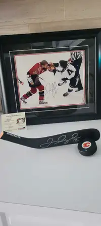 For the Man Cave!  Autographed, framed Iginla / Lecavalier fight