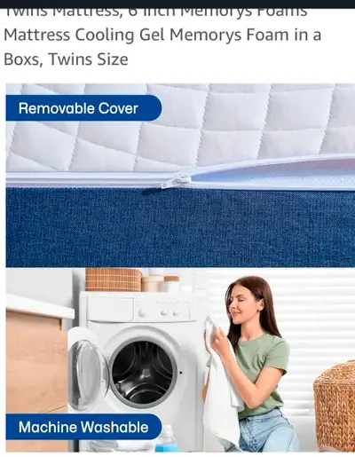 Next to New twin memory foam mattress, View more
