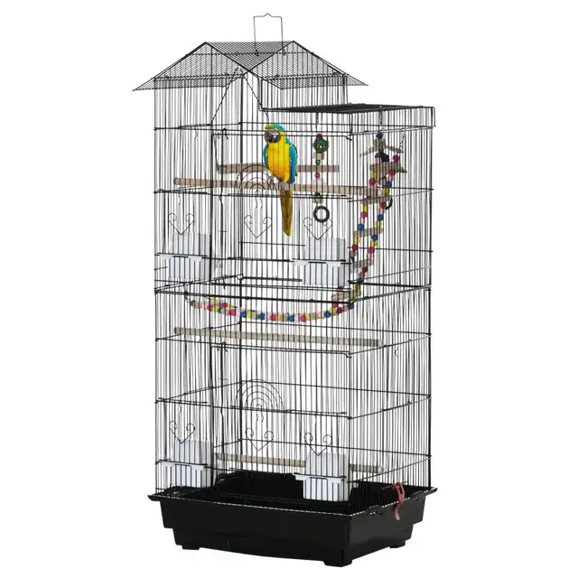 39"H Bird Cage for Budgie, Cockatiel, Conure, Small Birds, Black in Birds for Rehoming in Markham / York Region - Image 3