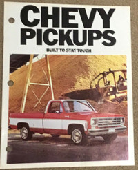 CHEVY PICK UPS Auto Brochures for Sale