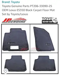   Lexus ES350  Floor mats