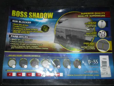 Boss Shadow sun blocker for rv awning 14 Ft Like new condition