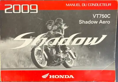 One owner. 2009 Honda Shadow Aero VT750C. Includes Trickle Charger.