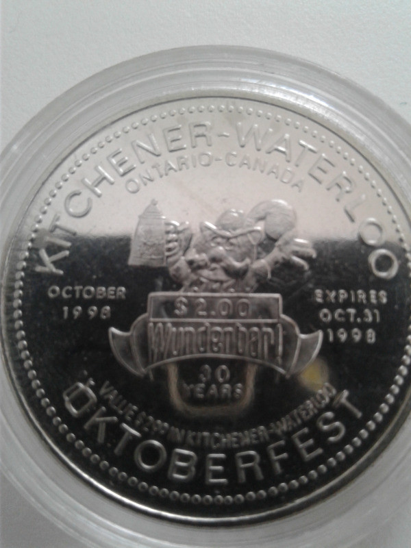 1998 KW Oktoberfest $2.00 coin in Hobbies & Crafts in Kitchener / Waterloo - Image 4