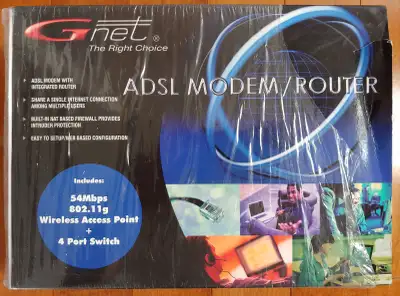 Gnet ADSL Modem/Router Modem/Routeur, View more