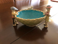 Miniture Ceramic Bird Bath Handmade.