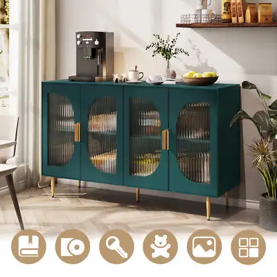 Sideboard Buffet Cabinet with Glass Doors Wood Accent Cabinet wi in Hutches & Display Cabinets in Markham / York Region - Image 4