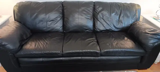 Living room leather couch, sofa and armchair for sale