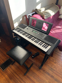 YAMAHA PSR-E373 Keyboard Kit - stand, pedal, stool, headphones