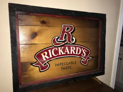 Vintage Wood Rickards Red beer sign, very nice This vintage rickards red wood art sign is a super ad...