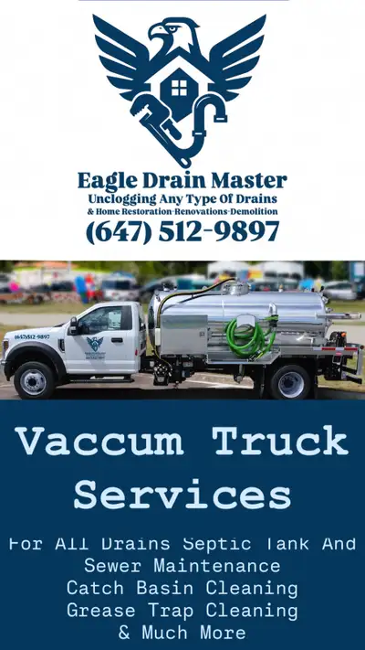 EAGLE DRAIN MASTER PLUMBING Your One-Stop Drain/Plumbing & Vacuum Truck Experts! We handle it all —...