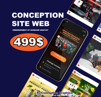 Conception site web 499$,Website design,Création site web