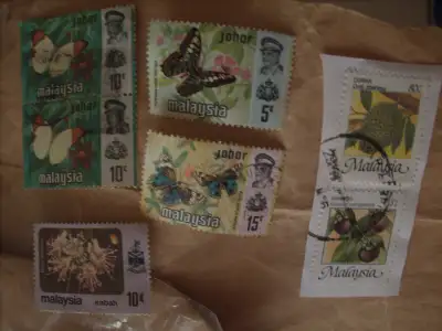 Small lot of Malaysia + Singapore stamps & lots more      375-78, View more