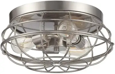 New Rustic 15 Inch Industrial Style Flush Mount Light $125 orig., View more