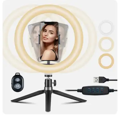 Victsing led ring light with mini tripod/lumiere , View more