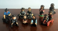 CAST IRON METAL AMISH FIGURES ~ 13 PIECES ~ VINTAGE HAND PAINTED