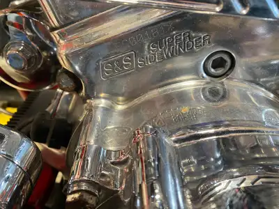 DETAILS: 2005 Pro Street, with a, Diamond, stretched soft tail frame. Fully polished S&S 113 CI side...