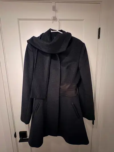 Black Leather and Cashmere Coat S, View more