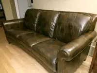 MOVING SALE: Large Rolled Arm Futura Leather sofa