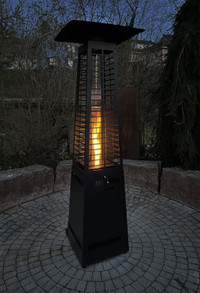 Black Modern Pyramid Flame Heater