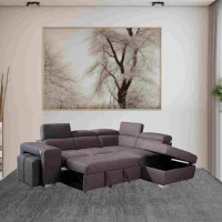 New Elegant 4-Piece Sectional Sofa With Storage Ottoman Big Sale