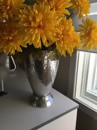 Hammered metal vase