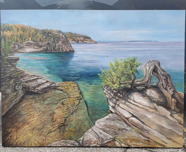 Tobermory 'Indian cove' original oil painting in Arts & Collectibles in Oakville / Halton Region