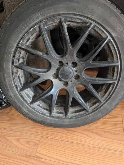 I have a set of all weather tires on rims I need gone. Tire size with rims:235/50R18 Bought brand ne...