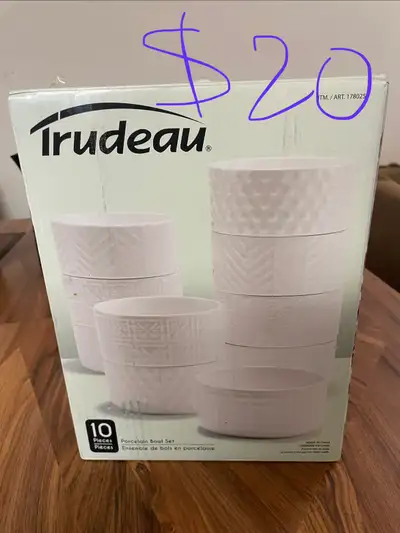 Brand new, never used 10 piece Porcelain bowl set, View more
