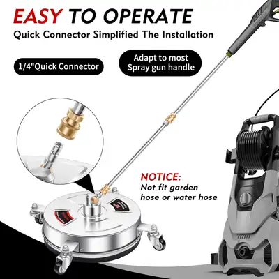 18" Pressure Washer Surface Cleaner with 4 Wheels - Stainless, View more