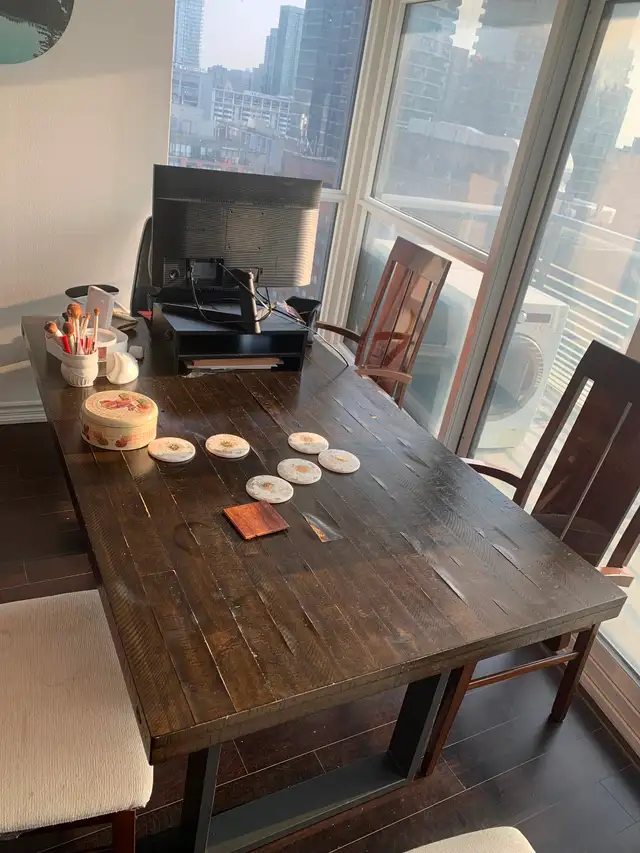 Used Wooden Dining Table / Office Desk （Table Only) in Dining Tables & Sets in City of Toronto - Image 4