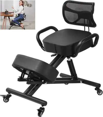 BBTEQEKN Ergonomic Kneeling Chair, Black, View more
