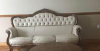 Antique Italian handmade leather couch