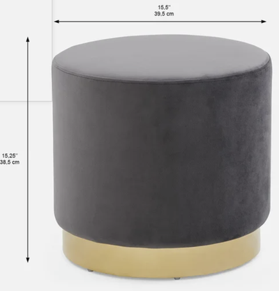 KEIRA velvet Ottoman (from Structube) - GREY, View more
