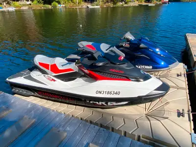 2011 Seadoo: 174 hours, orig. owner. 2014 Waverunner VX Deluxe: 35 hours, 2nd owner. Triton dbl trai...
