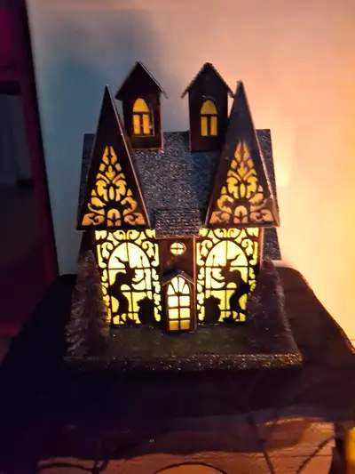 Haunted lit up House, View more