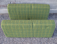 Green Danish wedge sofa back support cushions pair mcm c1970s