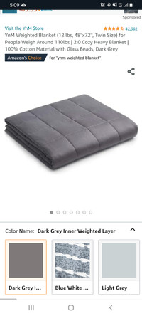 Weighted blanket from YnM - 15 lbs