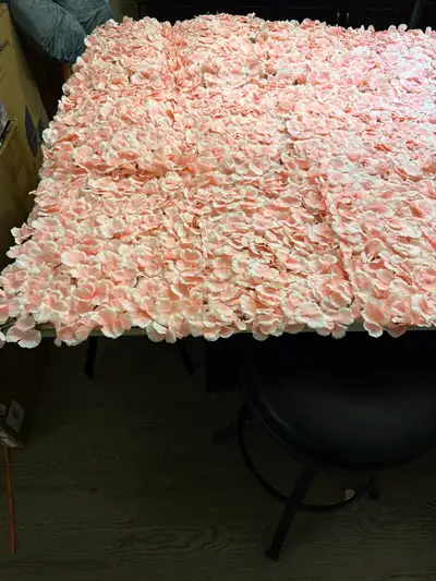 Add a touch of floral elegance to your special event with this used flower wall, 12 panel measuring...