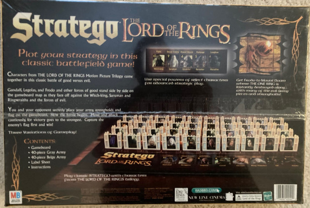 Lord of the Rings Stratego Board Game, New, Sealed. in Toys & Games in Trenton - Image 2