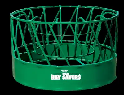 Feeds 4' x 5' round bales 8' Diameter 54" high 1.5" x 1.5" x .125" wall tube frame 1.25" x 1.25" Sla...