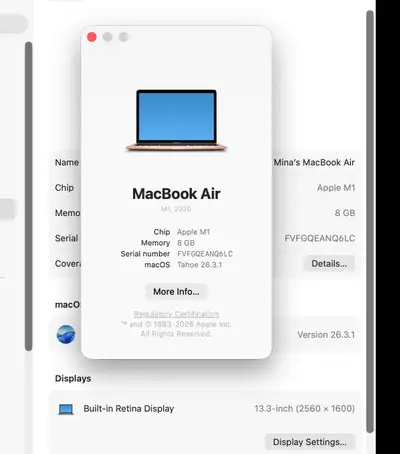 MacBook Air 13, M1  256GB, View more