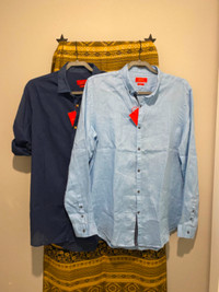 Brand New 2 Pack ZARA MAN Linen Dress Shirts - Mens L Slim