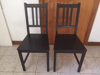 2X IKEA STEFAN Chairs, brown-black with a solid wood Chairs, View more