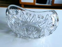 Аntique crystal boat shaped bowl.